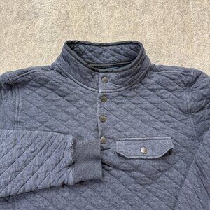 Faherty Epic Quilted Fleece Pullover Men S Blue 1/4 Snap Navy Melange
